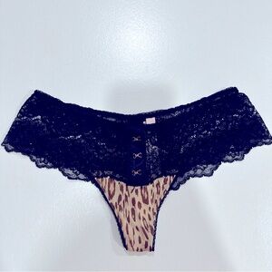 Victoria Secret Thong XS Dream Angels Black Leopard XS Sexy Glam Hot